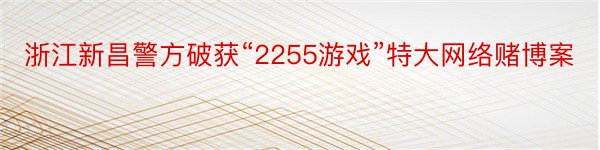 浙江新昌警方破获“2255游戏”特大网络赌博案